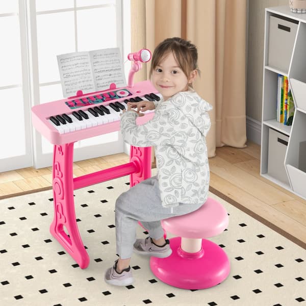 Børne klaver keyboard, 16,1"x9"x17,9", Pink