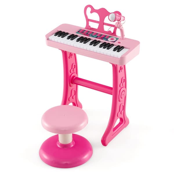 Børne klaver keyboard, 16,1"x9"x17,9", Pink