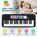 Miniatyrbillede 6 af 8: Børne klaver keyboard, 16,1"x9"x17,9", Sort