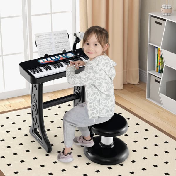 Børne klaver keyboard, 16,1"x9"x17,9", Sort