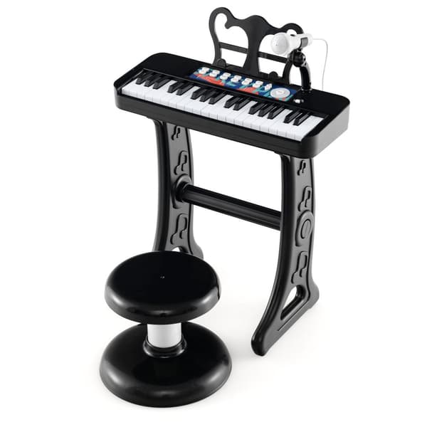 Børne klaver keyboard, 16,1"x9"x17,9", Sort