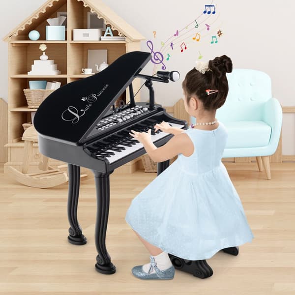 Børne klaver keyboard, 37 tangenter, 18.5x14.5x27.5 tommer, Sort