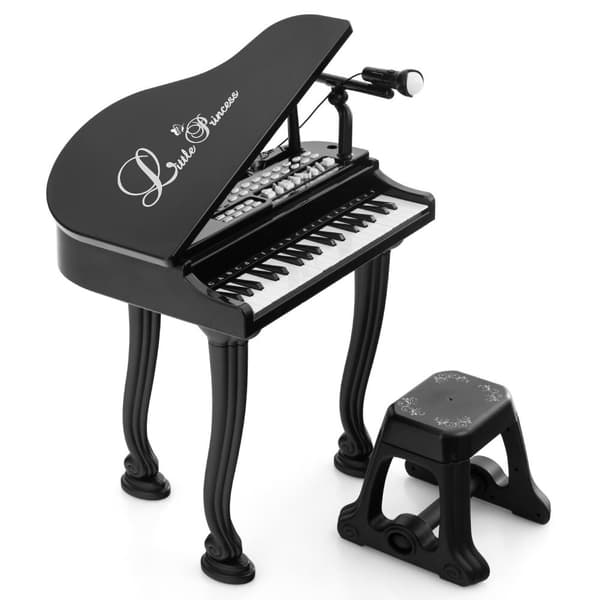 Børne klaver keyboard, 37 tangenter, 18.5x14.5x27.5 tommer, Sort
