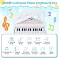 Miniatyrbillede 5 af 8: Børneklaver Keyboard, 31 taster, 14x12x21.5 tommer, Hvid