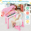 Miniatyrbillede 7 af 8: Børneklaver Keyboard, 31 tangenter, 14x12x21.5 tommer, Pink