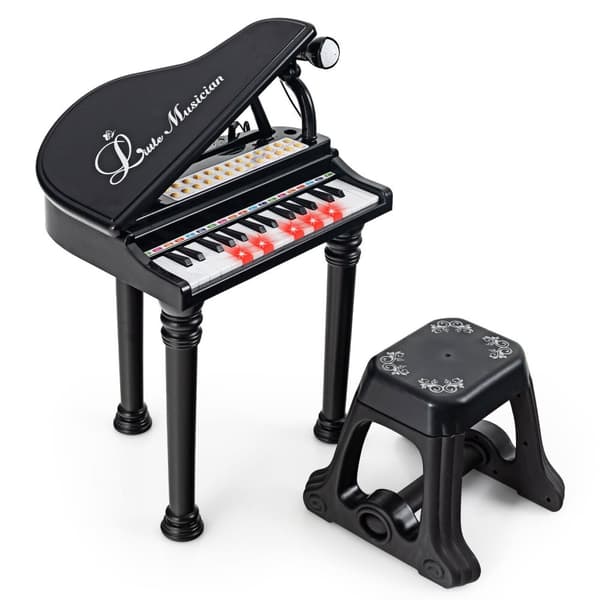 Børneklaver Keyboard, 31 tangenter, 14x12x21.5 tommer, Sort