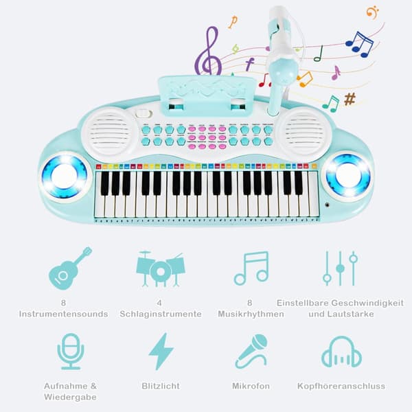 Digitaalipiano, 48x20x38 cm, Sininen