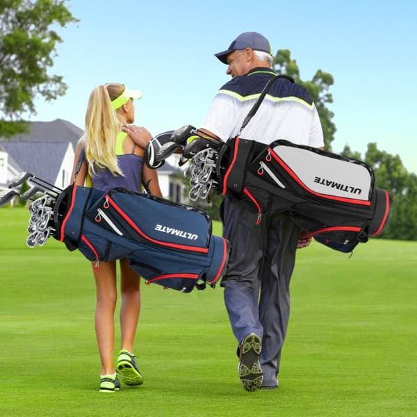 Golfvogn Taske, 39x25x128 cm, Sort/Marineblå
