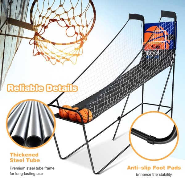 Arkad basketbollspel, 208x62x207 cm, Svart