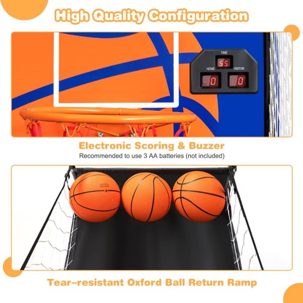 Arkad basketbollspel, 208x62x207 cm, Svart