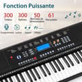 Miniatyrbillede 8 af 8: Elektronisk Keyboardstativ og Taburet, 83x33x9 cm, Hvid og Sort