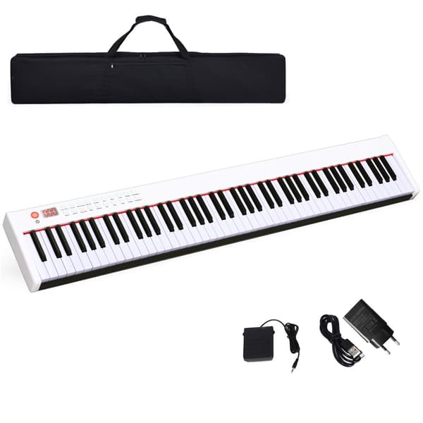 Digitalpiano, 127x21.5x6.5 cm, Svart Vit