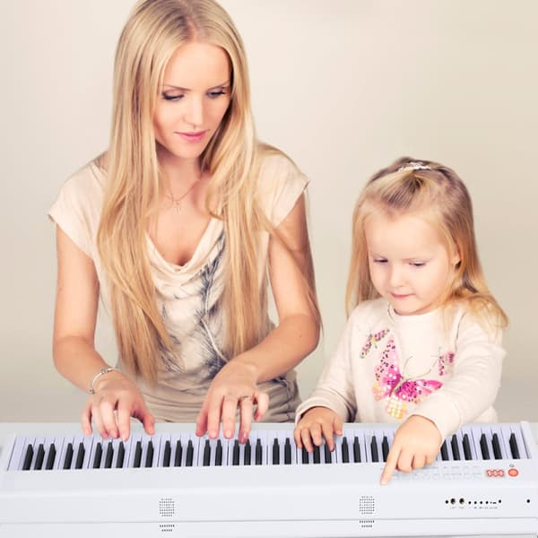 Digitalpiano, 127x21.5x6.5 cm, Svart Vit
