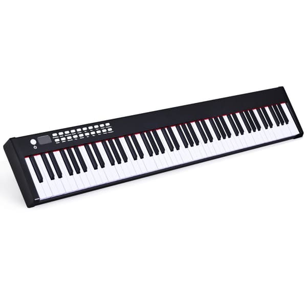 Digitalt piano keyboard, 127x21.5x6.5 cm, Svart/Vit