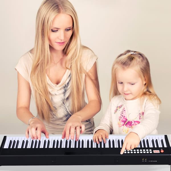 Digitalt piano keyboard, 127x21.5x6.5 cm, Svart/Vit