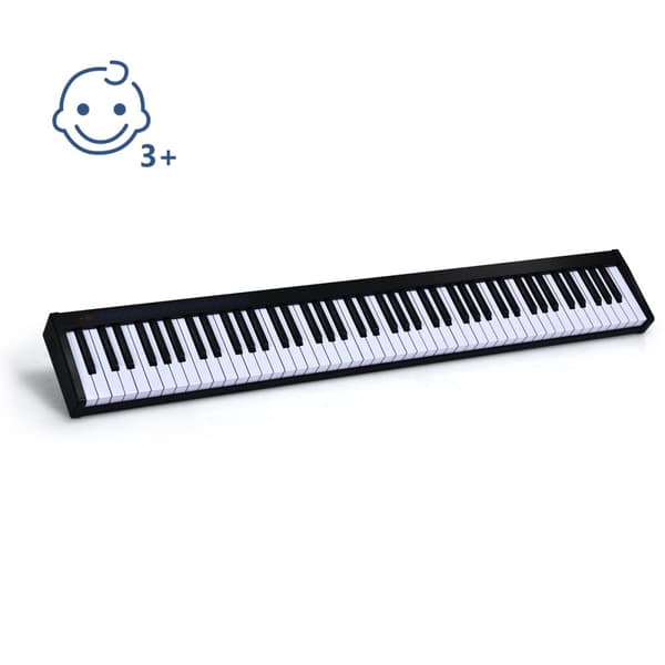 Digitalt klaver keyboard, 126.5x18x6.5 cm, Sort