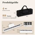 Miniatyrbild 2 av 8: Digitalpiano med tangentbord, 126x30x22,5 cm, Svart