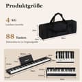 Miniatyrbild 1 av 8: Digitalpiano, Klaviatur, 126x30x22,5 cm, Svart