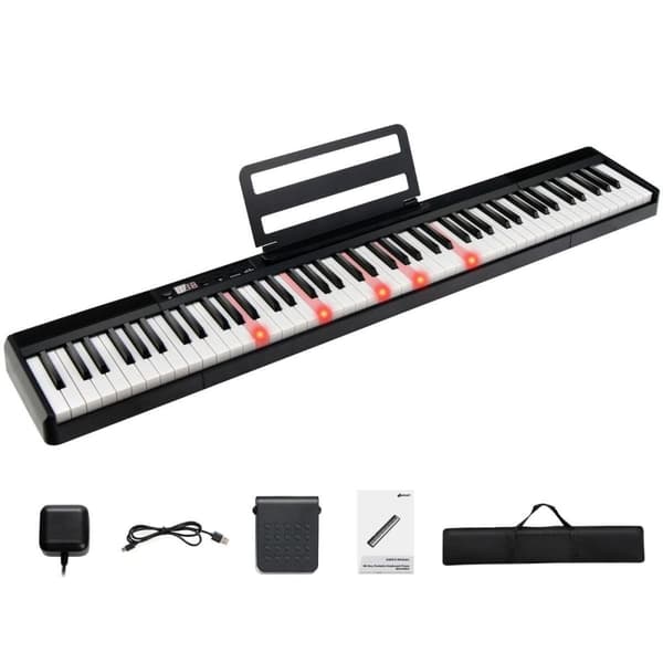 Elektroniskt piano, 126x21x7 cm, Svart
