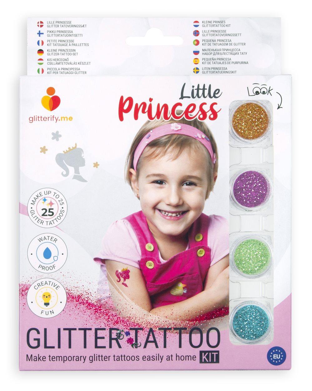 Lille Prinsesse - Glitter tatoveringssæt