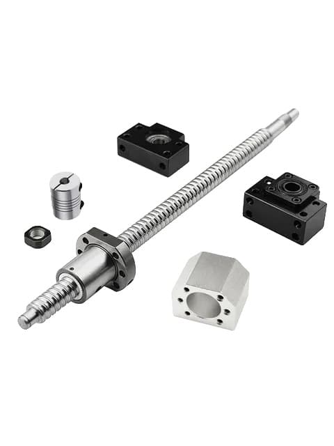 CNC-jyrsin palloruuvipaketti, C7-päätyleikattu, mutterikotelo, 750 mm