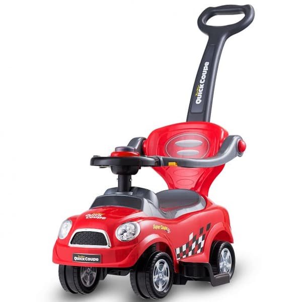 Ajettava auto, Lasten 3 in 1 ajettava auto työntöaisalla, 85x46x85 cm, Sininen