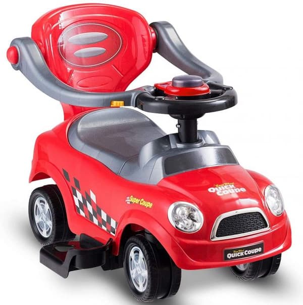 Ajettava auto, Lasten 3 in 1 ajettava auto työntöaisalla, 85x46x85 cm, Sininen