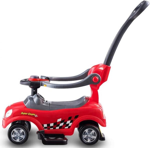 Ajettava auto, Lasten 3 in 1 ajettava auto työntöaisalla, 85x46x85 cm, Sininen