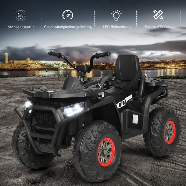 Elektrisk Quad til børn, 113x69x76 cm, Sort