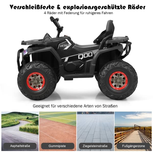 Elektrisk Quad til børn, 113x69x76 cm, Sort