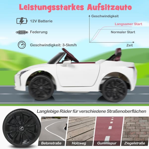 Lasten sähköauto, Lexus LC500, 107x60.5x43 cm, Musta