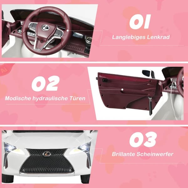 Lasten sähköauto, Lexus LC500, 107x60.5x43 cm, Musta