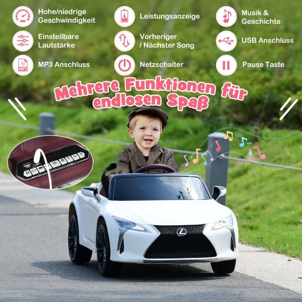 Lasten sähköauto, Lexus LC500, 107x60.5x43 cm, Musta