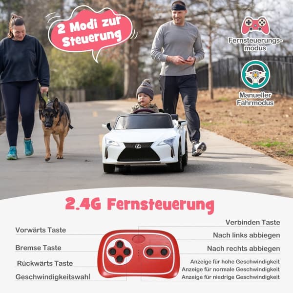 Lasten sähköauto, Lexus LC500, 107x60.5x43 cm, Musta