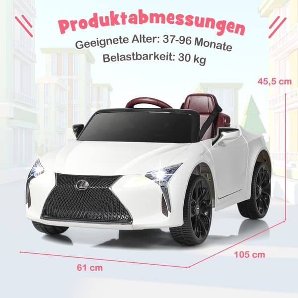 Børns Elektrisk Bil, Lexus LC500, 107x60.5x43 cm, Sort