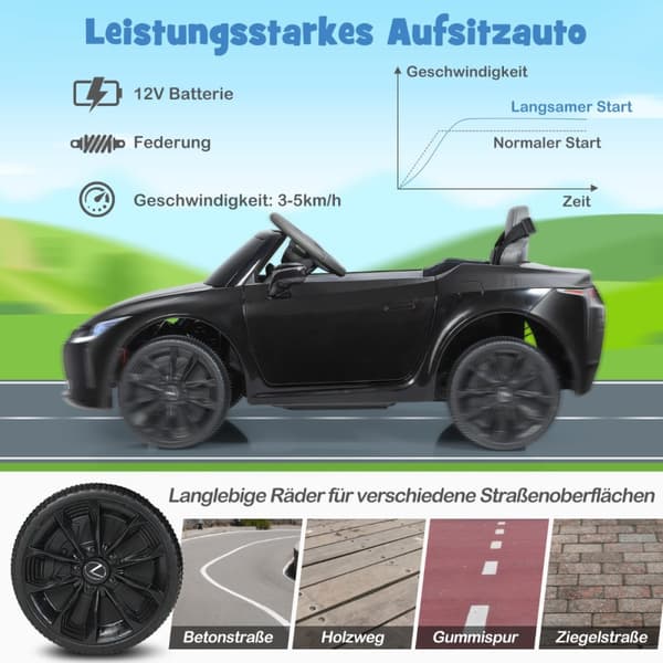Lasten sähköauto, Lexus LC500, 107x60.5x43 cm, Musta