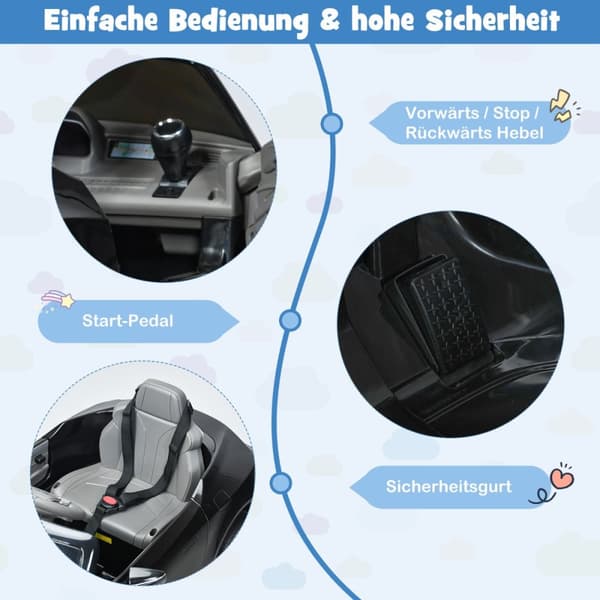 Lasten sähköauto, Lexus LC500, 107x60.5x43 cm, Musta