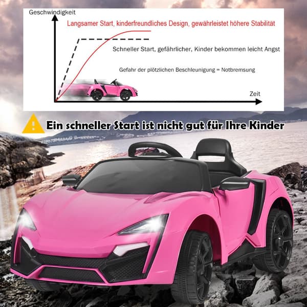 Sähköinen lasten auto, 117.5x72.5x50 cm, vaaleanpunainen
