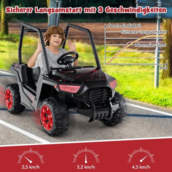 Lasten sähköauto, 116x68x85 cm, Musta