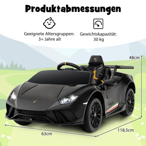 Lasten sähköauto, Lamborghini 12V, 118.5x63x48 cm, vaaleanpunainen
