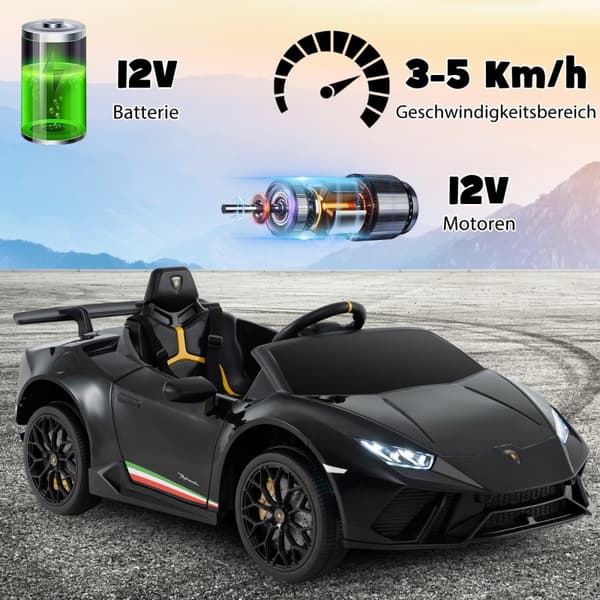 Lasten sähköauto, Lamborghini 12V, 118.5x63x48 cm, vaaleanpunainen
