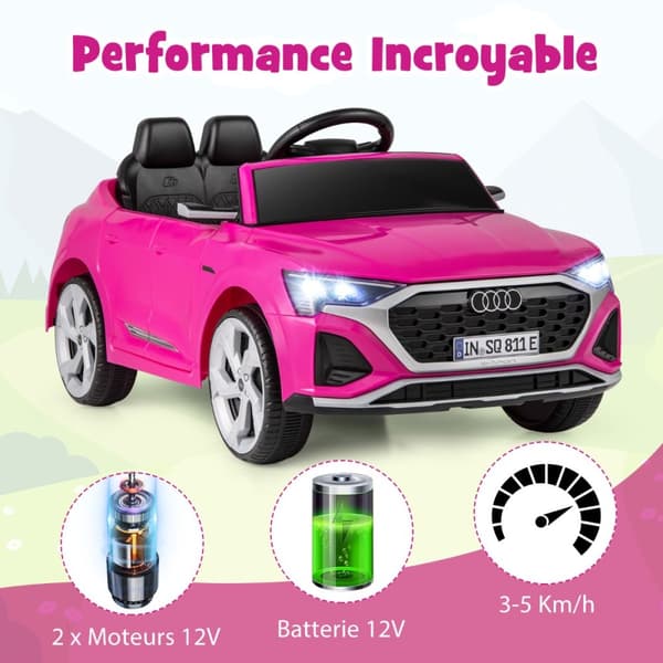 Sähköauto lapsille, Audi SQ8, 98x49x43 cm, Musta