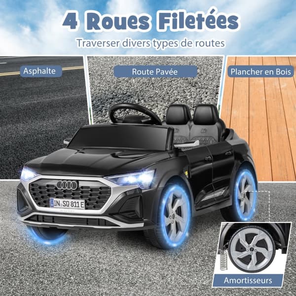 Elektrisk bil til børn, Audi SQ8, 98x49x43 cm, Sort