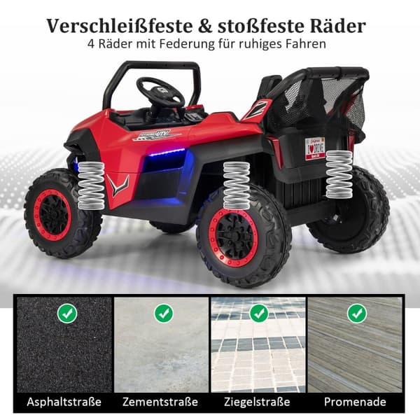 Lasten auto, 118x74x71 cm, punainen.
