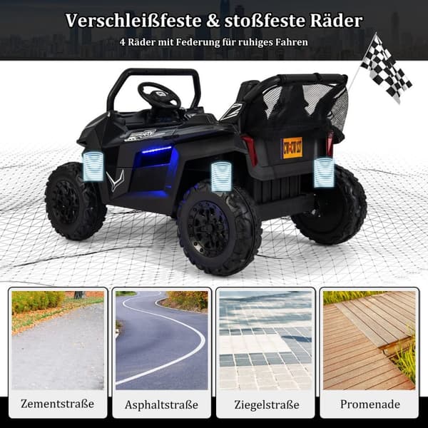 Lasten auto, 118x74x71 cm, Musta