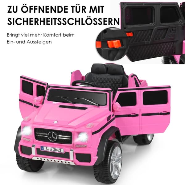 Akkukäyttöinen Jeep, 12V Mercedes-Benz Maybach -lisenssi, 115x67x57 cm, Pinkki