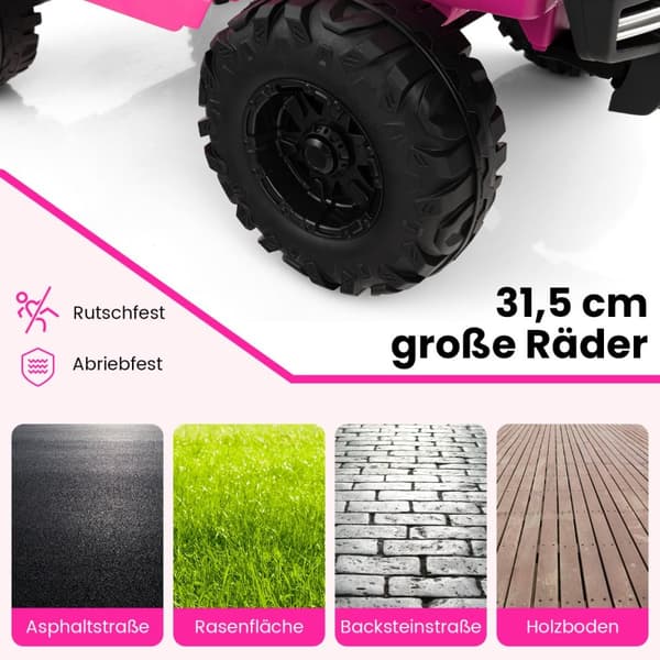Barnens Elbil, 24V, 77x115x67 cm, Rosa