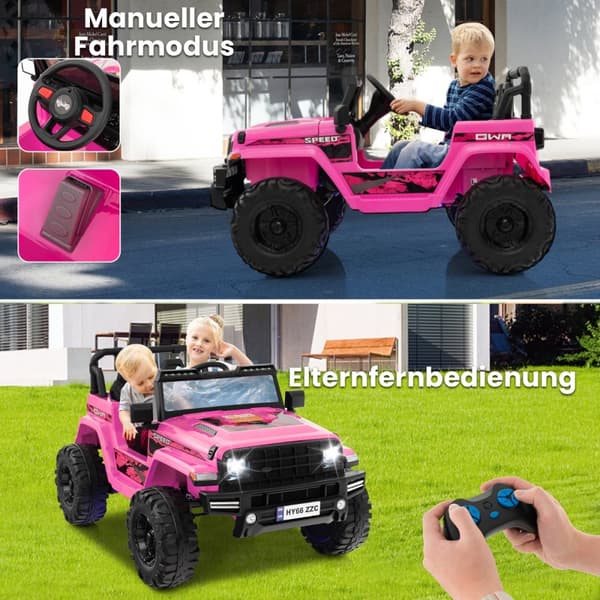 Barnens Elbil, 24V, 77x115x67 cm, Rosa