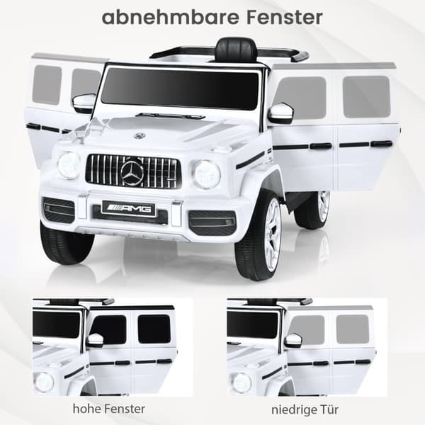 Sähköauto lapsille, Mercedes Benz, 105.5x62x54.5 cm, valkoinen