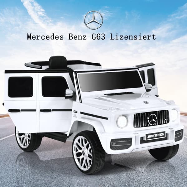 Sähköauto lapsille, Mercedes Benz, 105.5x62x54.5 cm, valkoinen